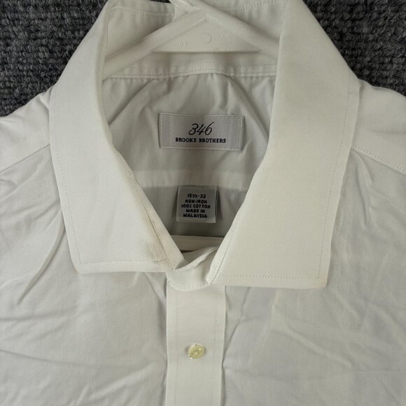Brooks Brothers Non Iron Button Up Shirt Long Sleeve Men White 15.5 32 Woven ** - Picture 8 of 16